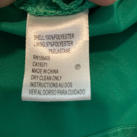 Tahari by Arthur S Levine Kelly Green Flirty Lined Lace Sheath Dress Vintage 6 - Picture 6 of 8